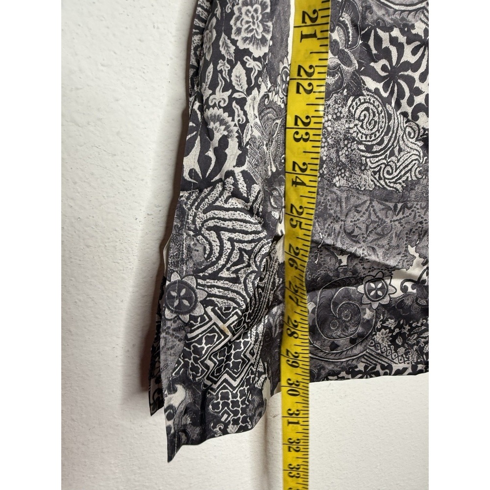 Shanghai Tang Silk Paisley Tunic Top Size 8 Glass Buttons Designer Chic - Picture 7 of 13
